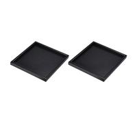 M METERXITY 2pz Vassoio Portata in Legno - Piatto Decorativo Quadrato in Legno, Vassoio Cucina, Vassoi Portacandele Centrotavola, Applica a Cena Bar Casa (9,4" Nero)