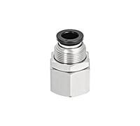 M METERXITY 3/8 BSPT Spingere Blocco Raccordo - Dritto Paratia Unione, Connessione a Pressione Raccordi, Applicabile a Pneumatico Sistemi (8mm, Argento)