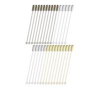 M METERXITY 30-Pack Spilli Da Balzo, Spilli Lunghi In Rame Con Occhiello Da 2,8 Pollici E Estremità Con Fermo Per Abbigliamento Fai Da Te/Accessori/Cravatte/Gioielli [Argento/Oro/Bronzo]