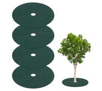 M METERXITY 4 Anelli Copri Alberi in, 28,3 Pollici Copertura Anti Erbacce, Ideale per Anello Pacciamatura/Tappetino Pacciamatura/Tessuto Paesaggistico (Rotondo Verde Scuro)