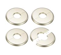 M METERXITY 4-Pack Flangia A Parete Divisa, Per Tubo OD 1 Pollice/25mm Piastra ABS Piastra Rotonda Autoadesiva Coperture Idrauliche Per Tubo Dell'Acqua/Rubinetti [Tonalità Oro]