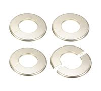 M METERXITY 4-Pack Flangia A Parete Divisibile, Per Tubo OD 2.5 Pollici/63mm Piatto Di Copertura ABS Rotondo Autoadesivo Piastre Di Copertura Per Tubi Dell'Acqua/Rubinetto [Tono Oro]