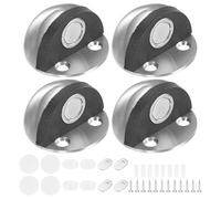M METERXITY 4 Pcs Fermaporte A Pavimento Fermaporte magnetica A Mezza Cupola In Acciaio Inossidabile Con Paraurti In Gomma Plastica Per Soggiorno/Camera Da Letto [Tono Argento]