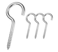 M METERXITY 4 Pcs Ganci A Vite, M5 Acciaio Inossidabile 304 Ganci Ad Occhiello Autofilettanti Pesanti Per Mobili In Legno/Appendere Opere D'Arte/Fissare Cavi E Fili [Argento]