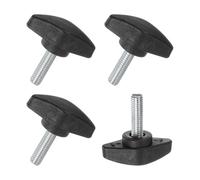 M METERXITY 4-Pezzi Viti a Testa Zigrinata, M6x20mm Manopole a T, Manopola di Serraggio in Plastica per Lavorazione del Legno/Macchinari/Attrezzature, Vite di Serraggio [Nero]