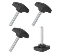M METERXITY 4-Pezzi Viti a Testa Zigrinata, M6x40mm Manopole a T, Manopola di Serraggio in Plastica per Lavorazione del Legno/Macchinari/Attrezzature, Vite di Serraggio [Nero]