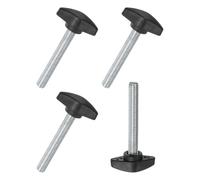 M METERXITY 4-Pezzi Viti a Testa Zigrinata, M8x50mm Manopole a T, Manopola di Serraggio in Plastica per Lavorazione del Legno/Macchinari/Attrezzature, Vite di Serraggio [Nero]