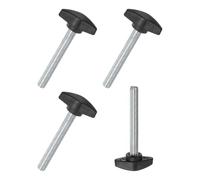 M METERXITY 4-Pezzi Viti a Testa Zigrinata M8x55mm Manopole a T Vite Nero | Manopola di Serraggio, Plastica, per Lavorazione del Legno/Macchinari/Attrezzature, di Serraggio