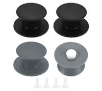 M METERXITY 4Pezzi Universali Manopola Sostitutiva Silicone | Nero, Grigio, Maniglie, per Padelle e Coperchi, con Accessori Completi, Morbida Antiscivolo, Termoresistenti
