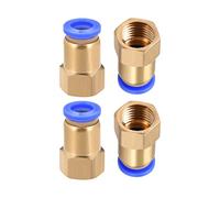 M METERXITY 4pz G1/4 Femmina Pressione Chiusura Raccordo - Dritto Unione Adattatore, Pressione a Collegare Raccordi, Applicare a Sisteme pneumatico (8mm, Oro)
