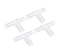 M METERXITY 4pz Porta Tubo Raccordi - 10x12x10mm OD T Plastica Tubo Connettori Applicazione Acqua Carburante, Trasparente(T Forma 3 Modo)