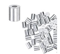M METERXITY 50-Pack Manicotti In Alluminio Per Crimpatura Anelli Di Arresto, 1.5mm 1/16" Manicotti A Barilotto Rotondo Per Cavi D'acciaio/Funi Per Crimpatura Anelli