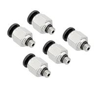 M METERXITY 5pz Dritto Spingi per Collega Aria Tubo flessibile Raccordo, per Trasporto Aria Acqua, Applica a Esterni/Industrial (4mm Tubo, M5 Maschio Filettatura)