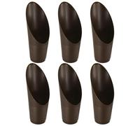 M METERXITY 6-Pack Bonsai Soil Scoops, Plastic Garden Soil Scoops Bucket Shovel Potting Scoopers For Transplanting/Flower Planting/Plant Succulent, Colorful Small Gardening Tools[Coffee Color]