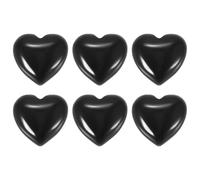 M METERXITY 6-Pack Pietre della Preoccupazione 0.59in Giada Nero | Cristalli per l'Ansia, Rocce a Forma di Cuore, Protezione, Energia Calmante, Regali per San Valentino
