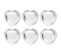 M METERXITY 6-Pack Pietre dell'Ansia, 0.59 inch, Rocce a Forma di Cuore | Giada, Bianco, Cristalli, Protezione, Energia Calmante, Meditazione per Mamme e Donne, Regali San Valentino