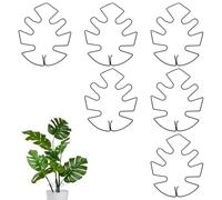 M METERXITY 6-Pack Supporto per Piante Monstera, 16x13 Cm Supporto in Ferro per Steli Grapple Stabilizzatore per Crescita Rigogliosa da Interno/Esterno, Morsetto A Guscio di Tartaruga [Nero]