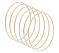 M METERXITY 6pz Cerchi Floreali Legno Bambù-12" Anelli Ghirlanda Legno per Artigianato, Adatti per Decorazioni Ghirlande Matrimonio Fai da Te/Sogno Macramè/Artigianato Appendere Muro (Legno)