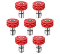 M METERXITY 7-Pack Punte per Idropulitrice 1/4 in 4000 PSI | Rosso, Orifizio 4.0, Ugelli, Gradi Multipli, per Auto, Vetro, Parete, Connettore Rapido