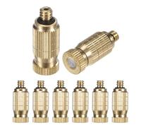 M METERXITY 8-Pezzi Ottone Nebulizzazione Ugelli, 0,006"/0,15mm Ugelli Nebulizzazione Ottone, Testa Ugello Nebulizzatore ad Alta Pressione per Sistema Raffreddamento Esterno/Serra [10/24 UNC]