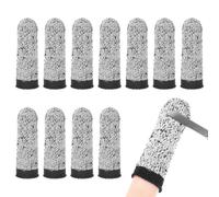 M METERXITY Confezione da 12 protezioni per dita resistenti al taglio, riutilizzabili, per scultura, cucina, giardino, in fibra di HPPE, 7,1 cm, grigio e nero