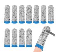 M METERXITY Confezione da 12 protezioni per dita resistenti al taglio, riutilizzabili, per scultura, cucina, giardino, in fibra HPPE, 7,1 cm, grigio blu