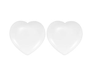 M METERXITY Confezione da 2 pietre di giada da 3 cm, colore: bianco | Cristalli di ansia, rocce a forma di cuore per protezione ed energia lenitiva, meditazione mamma donna