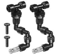 M METERXITY Confezione da 2 ugelli nebulizzatori per rettili, con pori da 0,7 mm, in rame, 0,6 cm, con tappo filtro per terrario/vivario, ugello regolabile a 360 gradi [nero]