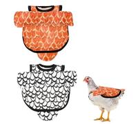 M METERXITY Funda Protectora para Gallinas 2 Unidades, Capa de Poliéster de 16 cm con Correa Ajustable, Chaleco Protector para Alas, Ropa de Apareamiento [Naranja, albo]
