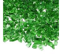 M METERXITY Ghiaia Vetro Fuoco Alta Lucentezza, Gemme Vetro, Vetro Frantumato, Pezzi Vetro Rotto per Artigianato/Vasi/Acquario/Decorazioni Giardino 3-6mm, 350g/0.77-Libbra [Verde]