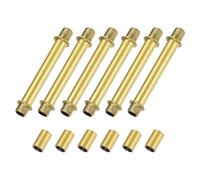M METERXITY Kit 6 Pezzi Tubi Diritti Per Lampada, 80mm (3.15") Lunghezza Filettatura Doppia M10 Con Dadi A Manicotto Per Lampade Da Tavolo/Appendiabiti, Ricambi Per Illuminazione [Tono