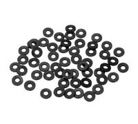 M METERXITY Kit Assortito 120Pz Rondelle Gomma Nera, 4mm ID 9mm OD 1.2mm Spessore Rondelle Piatte Gomma, Rondelle per Tubi Flessibili Doccia per Viti/Rubinetti Domestici/Tubi Giardino