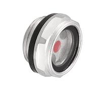 M METERXITY Olio Livello Mirino Vetro con O-Ring - Aria Compressore Raccordi Controlla il Livello Olio della pompa, Applicazione Serbatoio (G1/2", Trasparente, Nero, Rosso, Argento Tono)