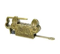 M METERXITY Retro Lucchetto - Boxes Lucchetto Cinese Vecchio Stile e Lega Zinco Ottone Placcato Applicazione fai da te/Cassette Attrezzi/Cassetto (60mm Corpo Ampio Ottone Tono)