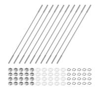 M METERXITY Set di 10 bulloni filettati a doppia estremità, M3 x 150 mm, asta di spinta in acciaio inossidabile, filettatura a doppia estremità con rondella per apparecchiature elettriche/CNC