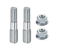 M METERXITY Set di 2 perni e dadi per barra di guida per motosega da M8 x 1,25 a M10 x 1,5, con dadi M8 in acciaio al manganese, kit di ricambio per dadi a flangia Echo