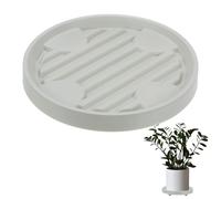 M METERXITY Supporto per Piante con Ruote, 25cm Carrello Piante Rotondo con Ruote Nascoste per Vasi Fiori Interno/Esterno/Fioriera Giardino, 360° Carrello per Piante [110lbs, Beige]