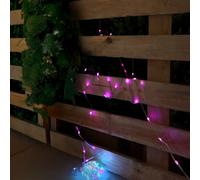M mimotec - Catena luminosa a LED per esterni con USB, lunga 15 m, doppia luce RGB: luci che cambiano colore, impermeabile IP65, ideale per terrazze e giardini. LM2968.