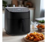 M mimotec - Friggitrice ad aria Sara Touch 6.5L, Friggitrice ad aria senza olio, 1600W, 8 programmi digitali, Touch Screen, Funzione grill, Timer regolabile, Temperatura 80-200°C, Cottura sana