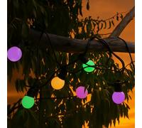 M mimotec - Ghirlanda da esterno con cavo elettrico da 6,5 m, 10 lampadine, colore RGB dimmerabile, impermeabile IP44, decorazione per terrazza, ingresso, patio e giardino