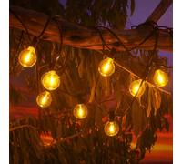 M mimotec - Ghirlanda da esterno con cavo elettrico da 7,5 m, 15 lampadine, luce calda 2700 K, impermeabile IP44, decorazione per terrazza, ingresso, patio e giardino