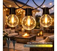 M mimotec - Ghirlanda da esterno con cavo elettrico da 7,5 m, 25 lampadine, luce calda 2200K, impermeabile IP56, decorazione per terrazza, ingresso, patio e giardino