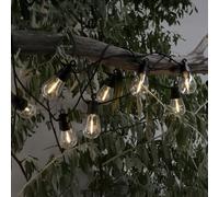 M mimotec - Ghirlanda luminosa a LED solare per esterni da 6,5 m, luce calda 2700K, 10 lampadine, IP54 impermeabile, decorazione per giardino, patio, facciata e terrazza