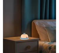 M mimotec - Lampada da comodino touch per bambini con anello LED, temperatura calda 3000K, design creativo ideale per bambini con finitura opale. Modello LM9201