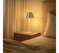 M mimotec - Lampada da tavolo a LED Noe bianca, 4W, luce dimmerabile 3CCT, batteria ricaricabile tramite USB, design moderno, ideale per camera da letto, soggiorno, scrivania, casa