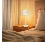 M mimotec - Lampada LED da tavolo Bianca Serena 2W, ricaricabile, dimmerabile, 3 temperature di colore (3CCT), con batteria da 1200mAh e include cavo USB