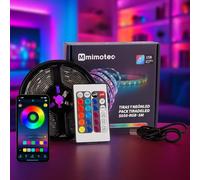 M mimotec - Pack strisce LED 3M USB 5V, RGB dimmerabile da 16 W, controllo tramite app e telecomando, modalità musica, LED per camera da letto, soggiorno, cucina, feste e videogiochi