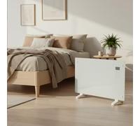 M Mimotec - Radiatore convettore elettrico in vetro bianco 2000W, silenzioso 0 dB, con display LED, timer e blocco bambini, installazione a pavimento o a parete, ideale per ambienti fino a 20 m².