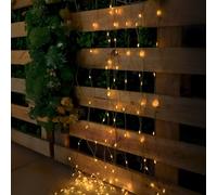 M mimotec - Tenda a ghirlanda LED per esterni con USB, lunghezza 3 * 3 m, luce calda 2700 K, impermeabile IP65, ideale per terrazze e giardini. LM2963