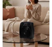 M Mimotec - Termoventilatore elettrico Black Comfort 2000W Mimotec, riscaldamento portatile da pavimento, doppia potenza 1000/2000W, bassa rumorosità <53 dB, IP20, per ambienti fino a 20 m²